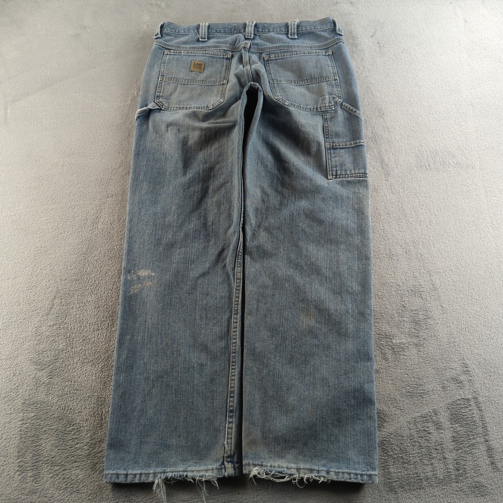 Lee Carpenter Jeans 38x32 (Fits 36x32)‎ Blue Light Wash Faded Grunge Skater Y2K